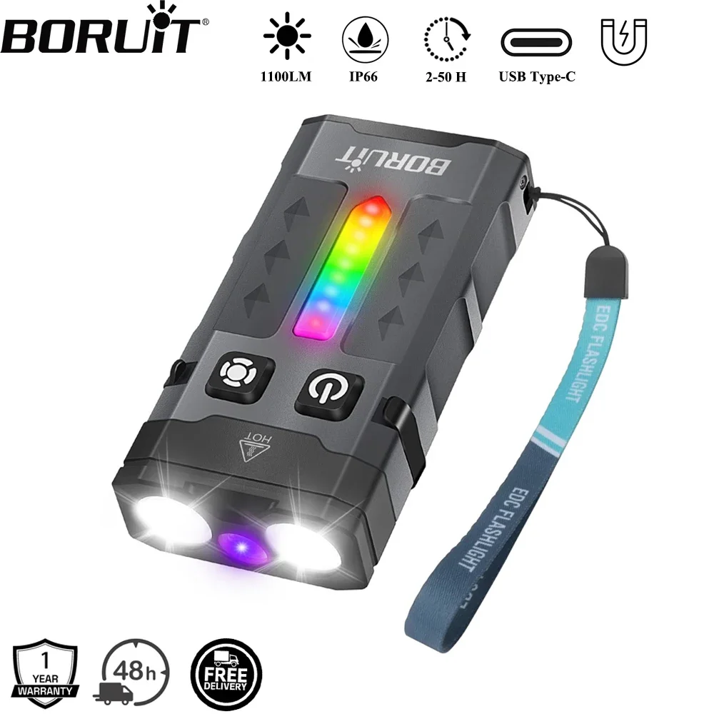 Fishing Kit Compact - BORUiT EV20 1100LM EDC UV Anahtarlık