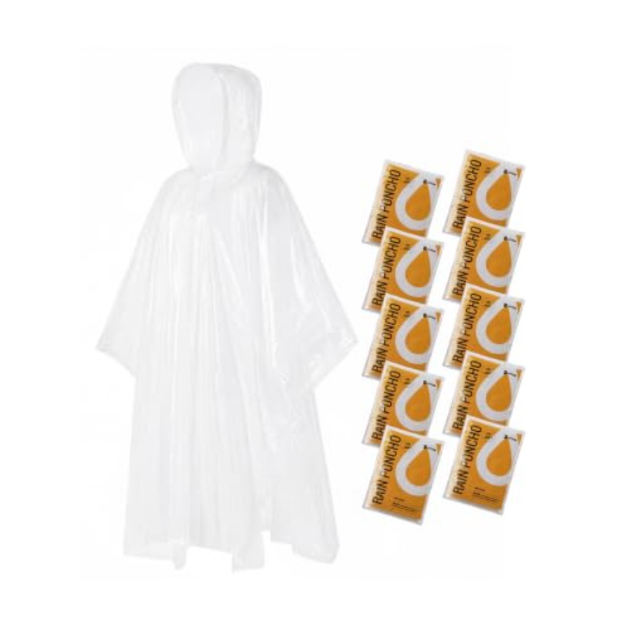 Emergency Poncho Rain - Yetişkinler için Tek Kullanımlık Yağmurluklar, 4'lü